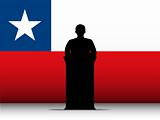 Chile Speech Tribune Silhouette with Flag Background