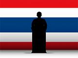 Thailand Speech Tribune Silhouette with Flag Background
