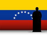 Venezuela Speech Tribune Silhouette with Flag Background