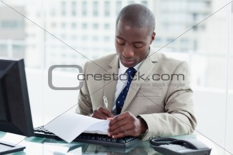 Entrepreneur signing a document
