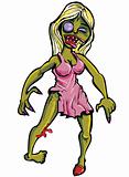Cartoon zombie woman.