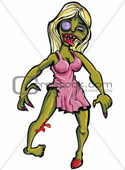 Cartoon zombie woman.