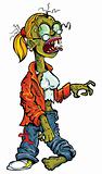Cartoon zombie woman with glasses