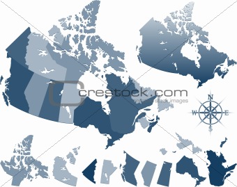 Map of Canada and provinces