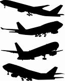 airplane silhouette set