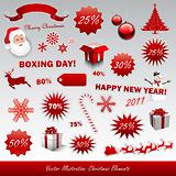 Christmas boxing day icons collection