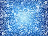 white snowflakes in blue
