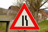 traffic sign road constrictio
