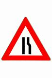 traffic sign road constrictio