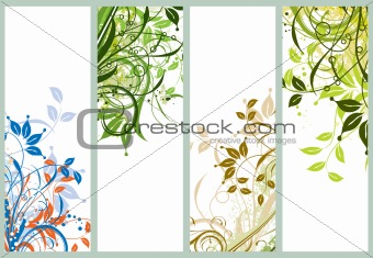 Grunge floral backgrounds, vector