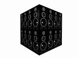 black speaker cube