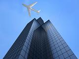 business tower and plane