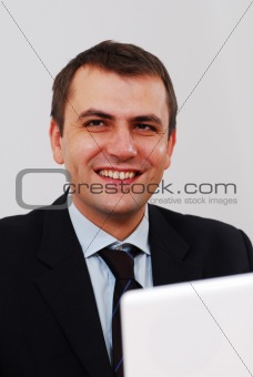 Successful businessman smiling