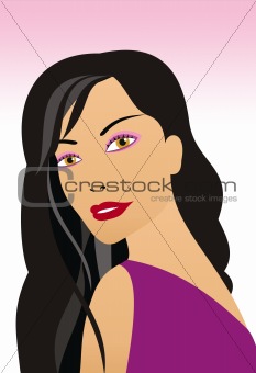 Vector illustration of a pretty girl