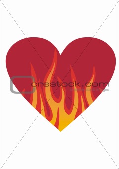 Heart in flames