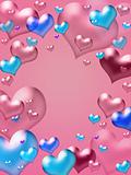 pink and blue hearts