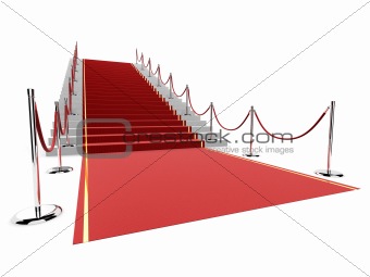 stair with red carpet