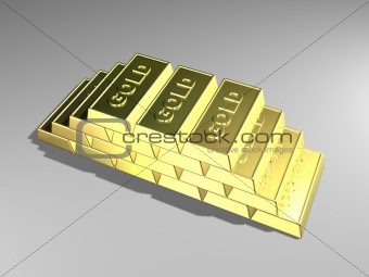 stair of gold bars