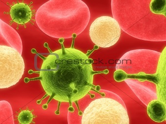 killer cells attacking a virus