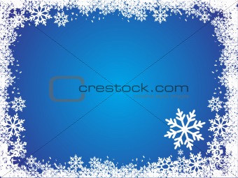 Blue winter background with snowflakes