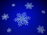 crystal snowflakes in blue