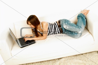 Asian girl with laptop