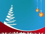 Abstract vector of blue winter background with Christmas tree