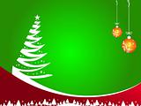 Abstract vector of green winter background with Christmas tree