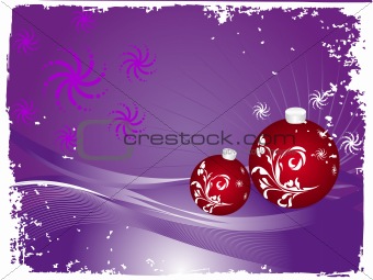 Vector christmas bulbs with snowflakes on blue background