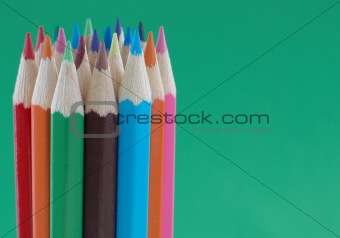 Colored wooden crayons