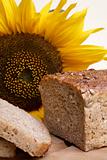 Brown bread with sunflower
