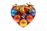 Heart with traditional christmas spheres
