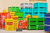 Coloured crates 