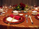 Wedding banquet table setting