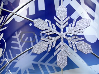 Snowflake in blue background