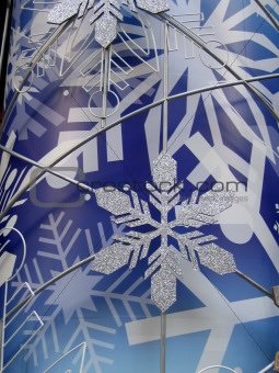 Snowflake in blue background (vertical)
