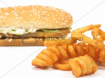 Twister fries and grilled chicken burger