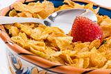 Corn Flakes and Strawberries - Close up