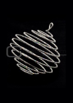 Shiny silver spiral, christmas ornament