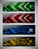Vector illustration of futuristic color abstract glowing banners