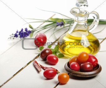 Cooking Oil And Vegetables