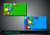 business card with color flowers