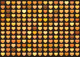 3d collection floating love heart in multiple orange on brown