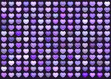 3d collection floating love heart in multiple purple on deep pur