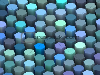 abstract 3d render hexagon backdrop in blue purple colors 