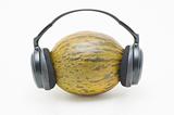 Melon with headphones