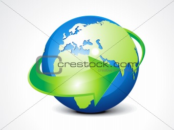abstract globe with arrow