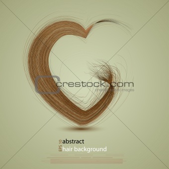 Vector hair in the shape of a heart
