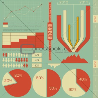 retro elements for infographics