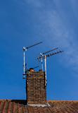 Television aerials on chimney